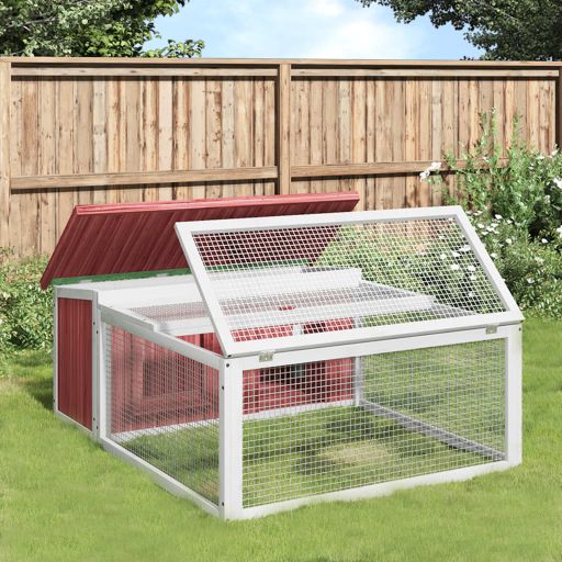 vidaXL Konijnenhok 117,5x97x47,5 cm massief grenenhout mokkakleurig - Aashly