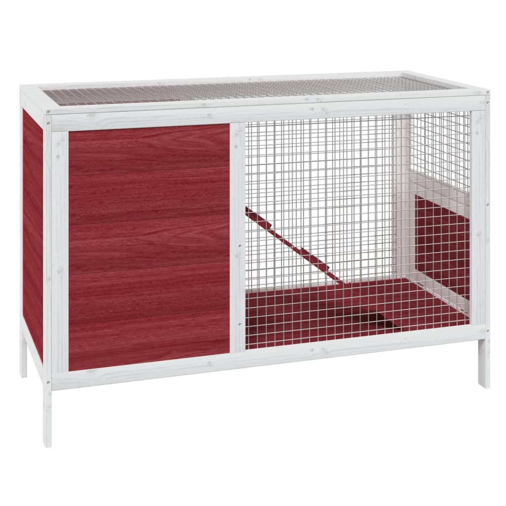 vidaXL Konijnenhok 103x44x69,5 cm massief grenenhout grijs - Aashly