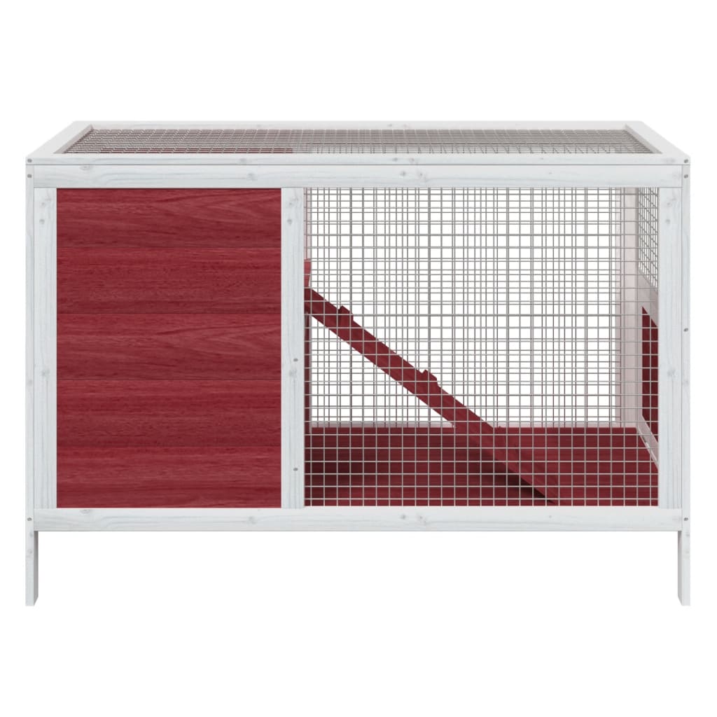 vidaXL Konijnenhok 103x44x69,5 cm massief grenenhout grijs - Aashly