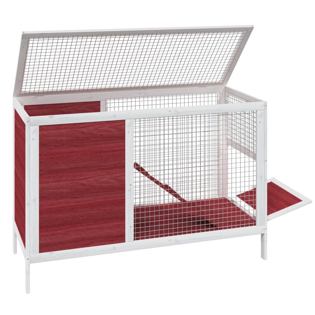 vidaXL Konijnenhok 103x44x69,5 cm massief grenenhout grijs - Aashly