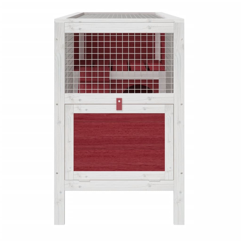 vidaXL Konijnenhok 103x44x69,5 cm massief grenenhout grijs - Aashly