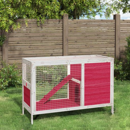 vidaXL Konijnenhok 103x44x69,5 cm massief grenenhout grijs - Aashly
