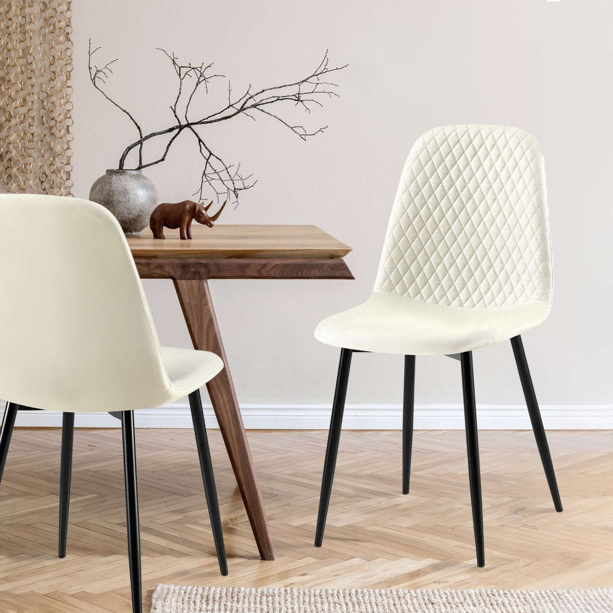 Eetkamerstoel Giverny Stof,creme creme