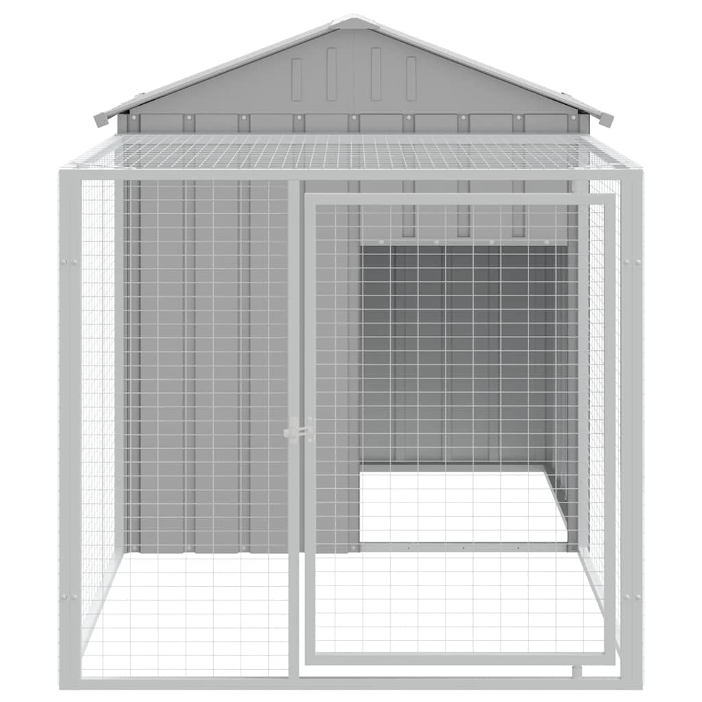 vidaXL Kippenhok met ren 117x813x123 cm staal lichtgrijs - Aashly