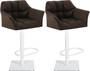 Set van 2 barkrukken Damaso stof wit,bruin braun