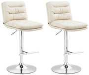 Set van 2 barkrukken Damar kunstleer creme,chroom creme