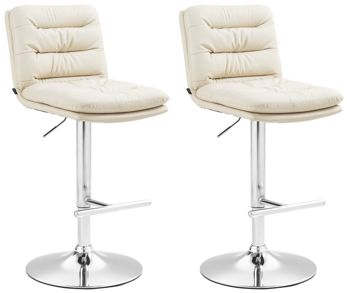 Set van 2 barkrukken Damar kunstleer creme,chroom creme