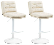 Set van 2 barkrukken Damar kunstleer creme,wit creme