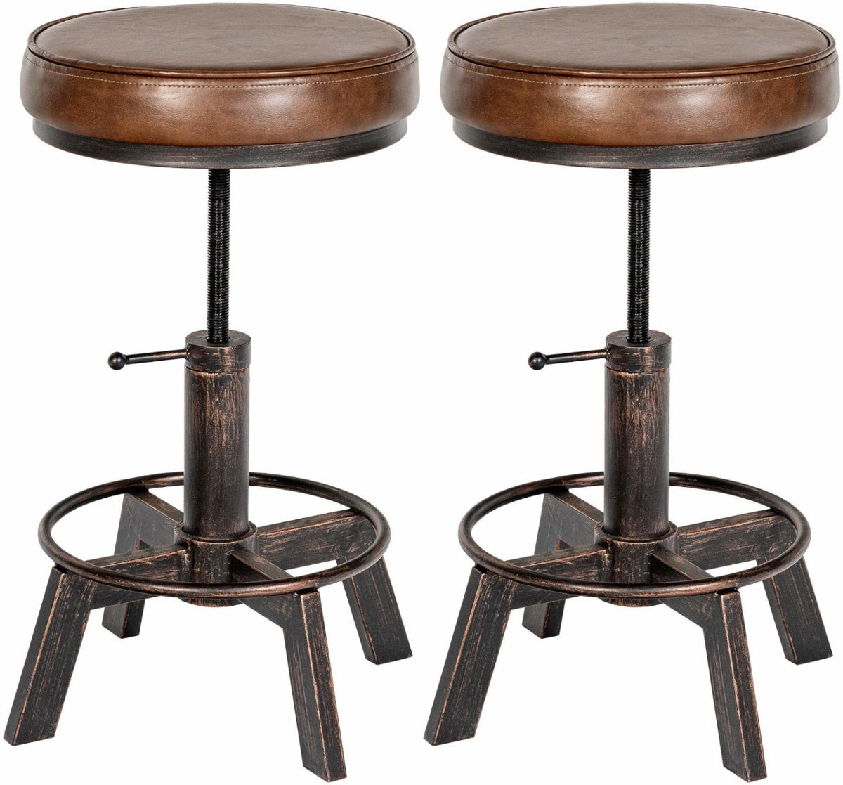 Set van 2 Hockers Destin bronzen bronze