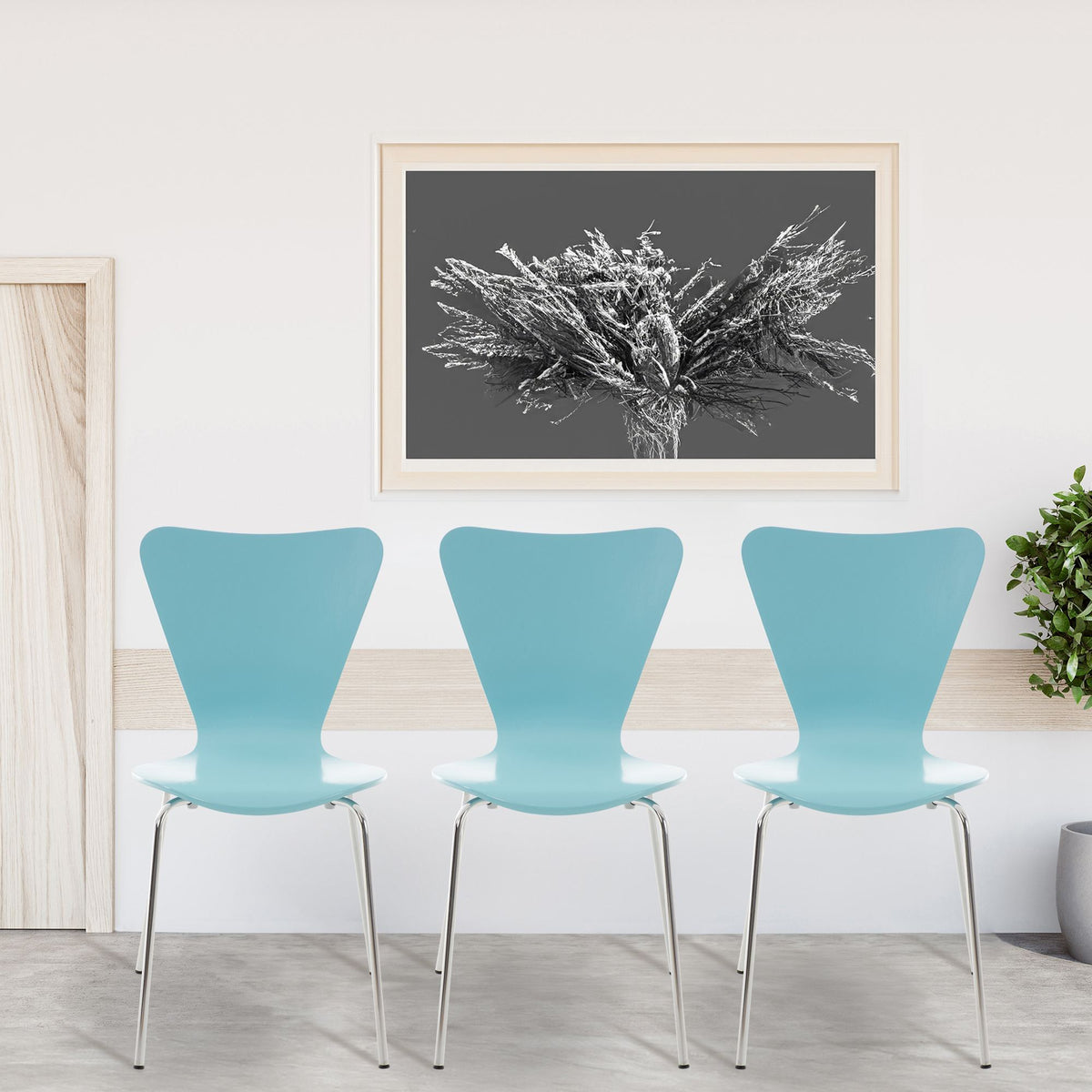 4x bezoekersstoel Calisto lichtblauw hellblau