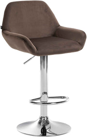 Barkruk Braga fluweel bruin,chroom braun
