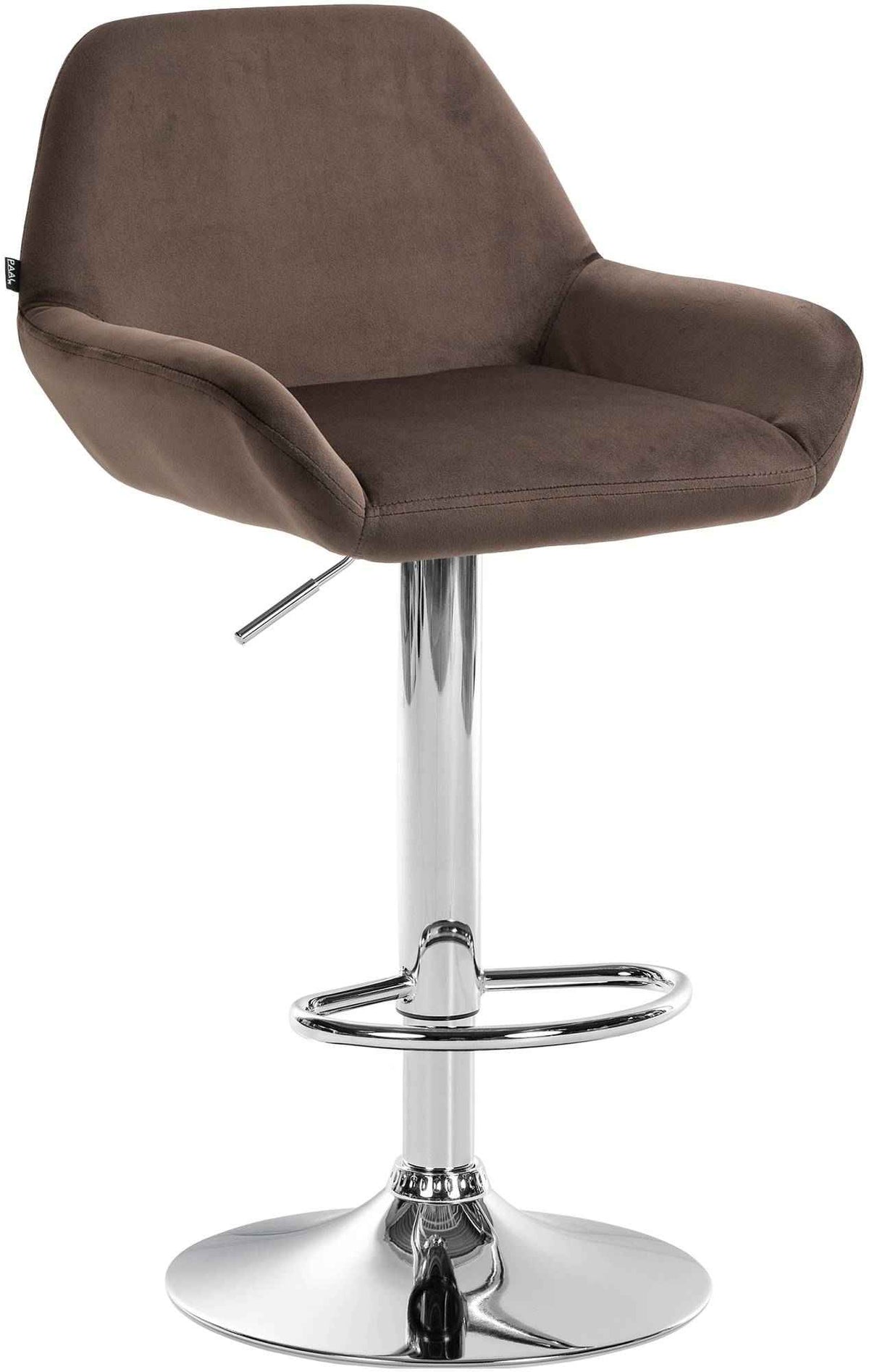 Barkruk Braga fluweel bruin,chroom braun