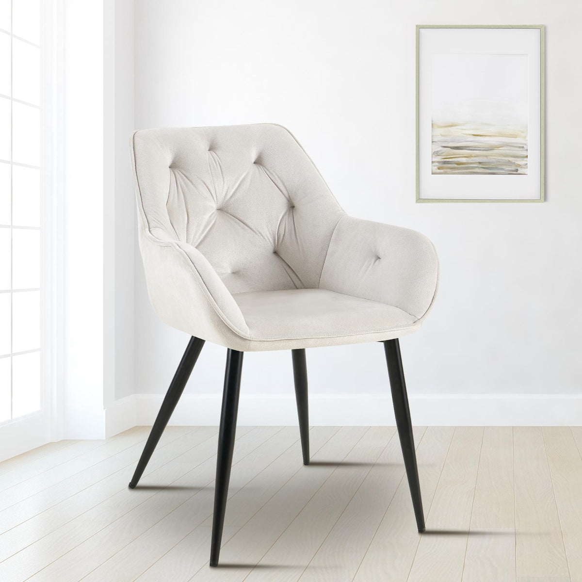 Set van 2 Eetkamerstoelen Cassis Fluweel licht grijs,Fluweel hellgrau