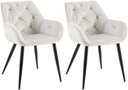 Set van 2 Eetkamerstoelen Cassis Fluweel licht grijs,Fluweel hellgrau