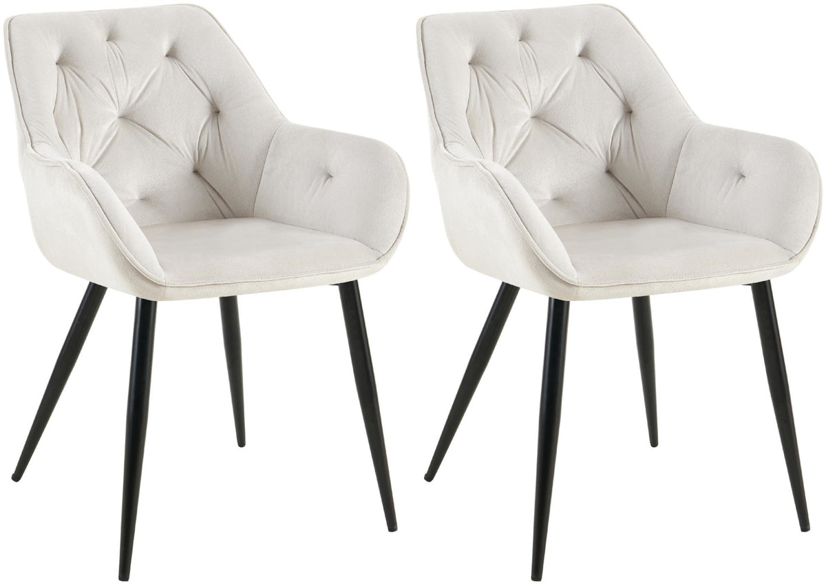 Set van 2 Eetkamerstoelen Cassis Fluweel licht grijs,Fluweel hellgrau