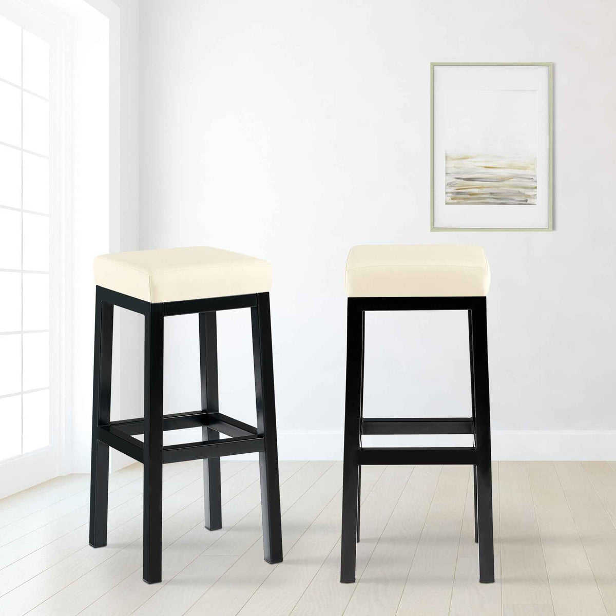 Barhocker Taylor B85 Kunstleder creme