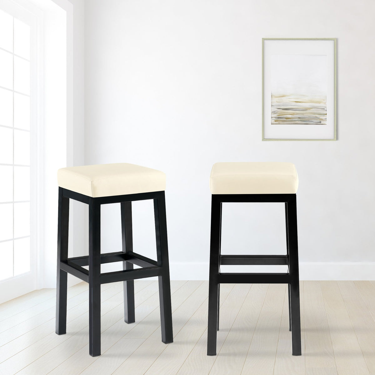Barkruk Taylor kunstleer Zithoogte 78 cm creme creme