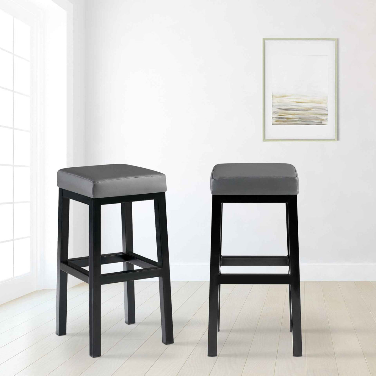 Barkruk Taylor kunstleer Zithoogte 78 cm grijs grau