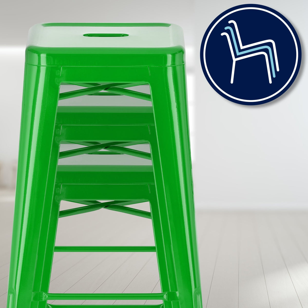 Set van 2 barkrukken Joshua groen grün