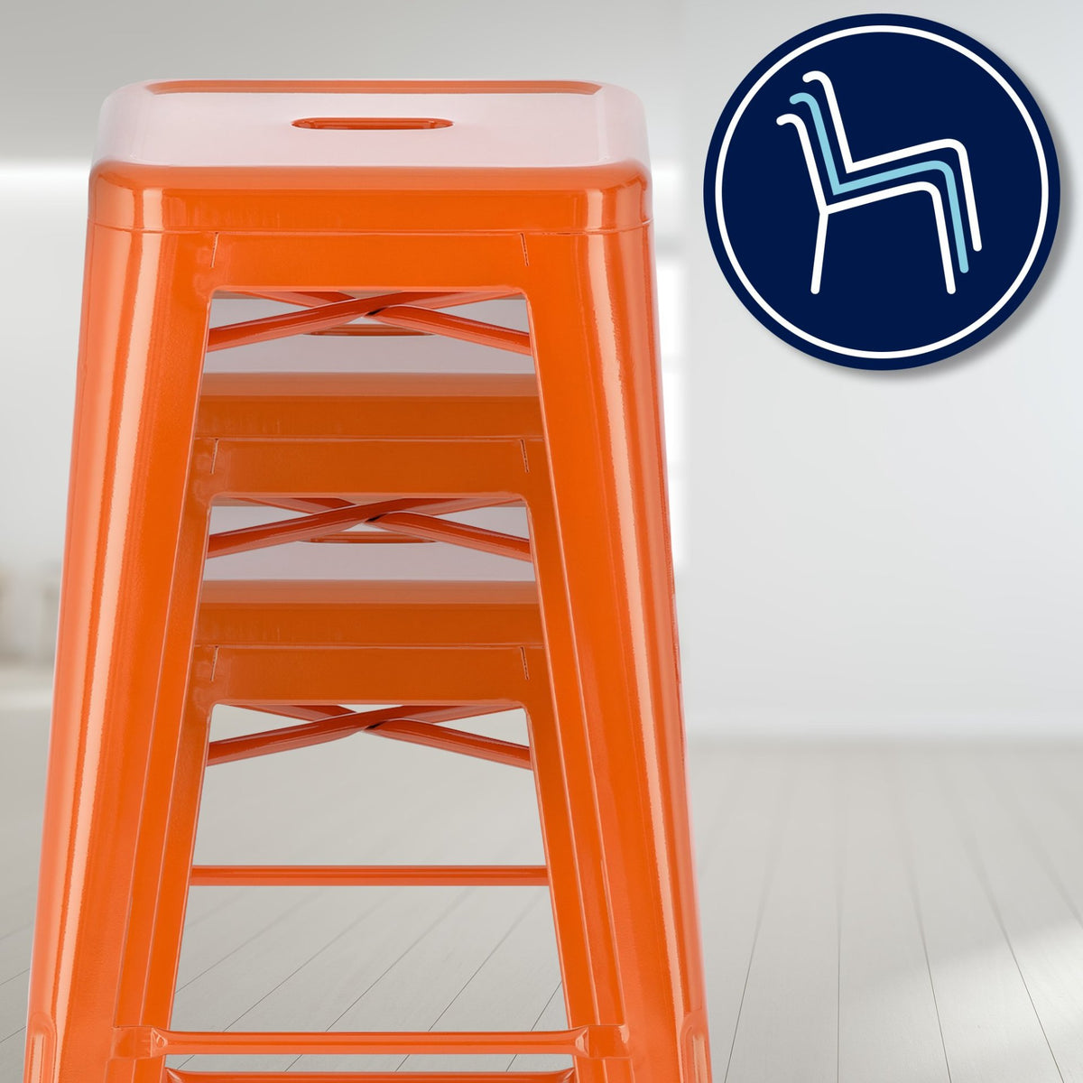 Set van 2 barkrukken Joshua oranje orange