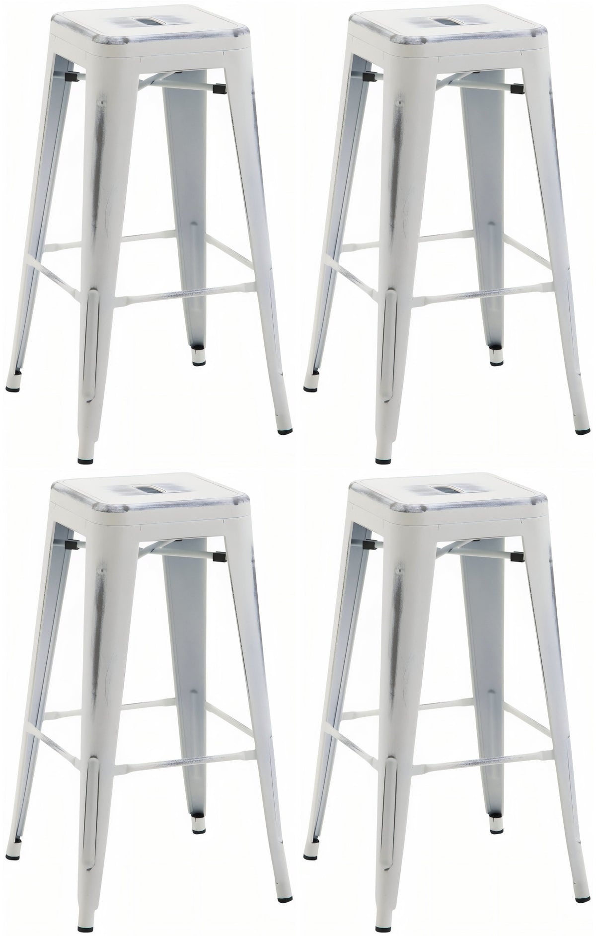 Set van 4 barkrukken Joshua antiek/wit antik weiß