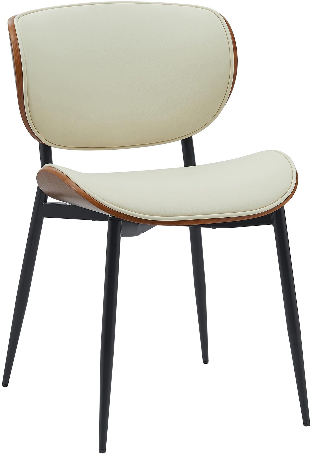 Bezoekersstoel Enid walnoot/creme,Kunstleer walnuss/creme