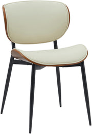 Bezoekersstoel Enid walnoot/creme,Kunstleer walnuss/creme