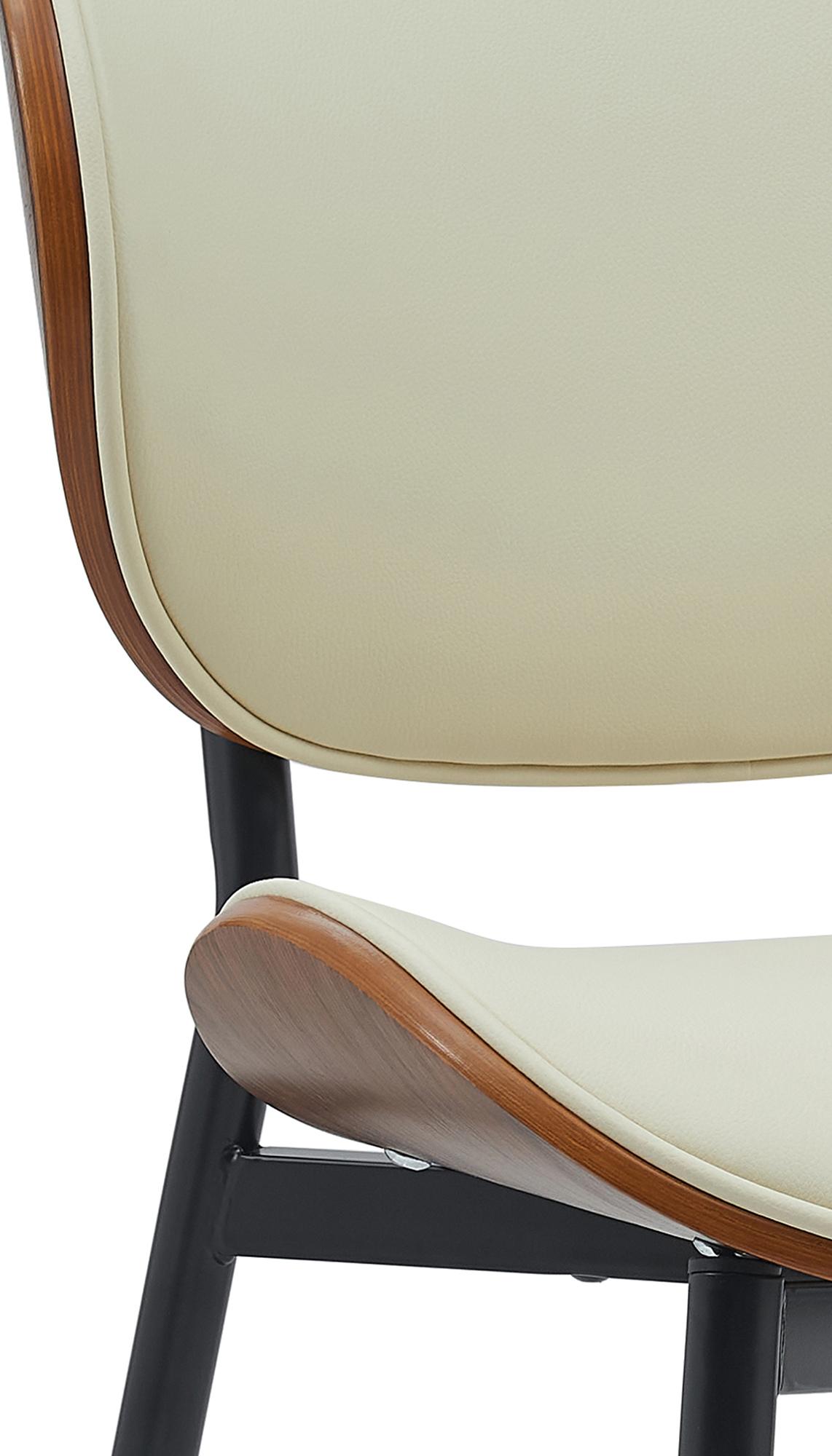 Bezoekersstoel Enid walnoot/creme,Kunstleer walnuss/creme
