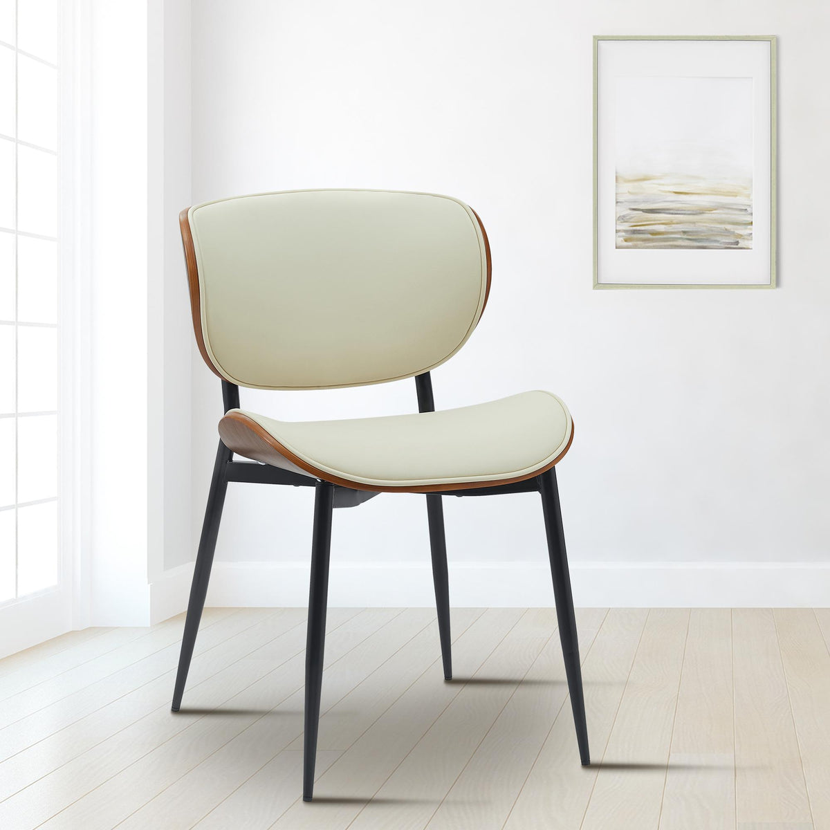 Bezoekersstoel Enid walnoot/creme,Kunstleer walnuss/creme