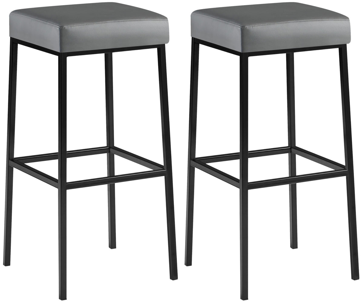 Set van 2 barkrukken Montreal 85 Kunstleer grijs,zwart grau