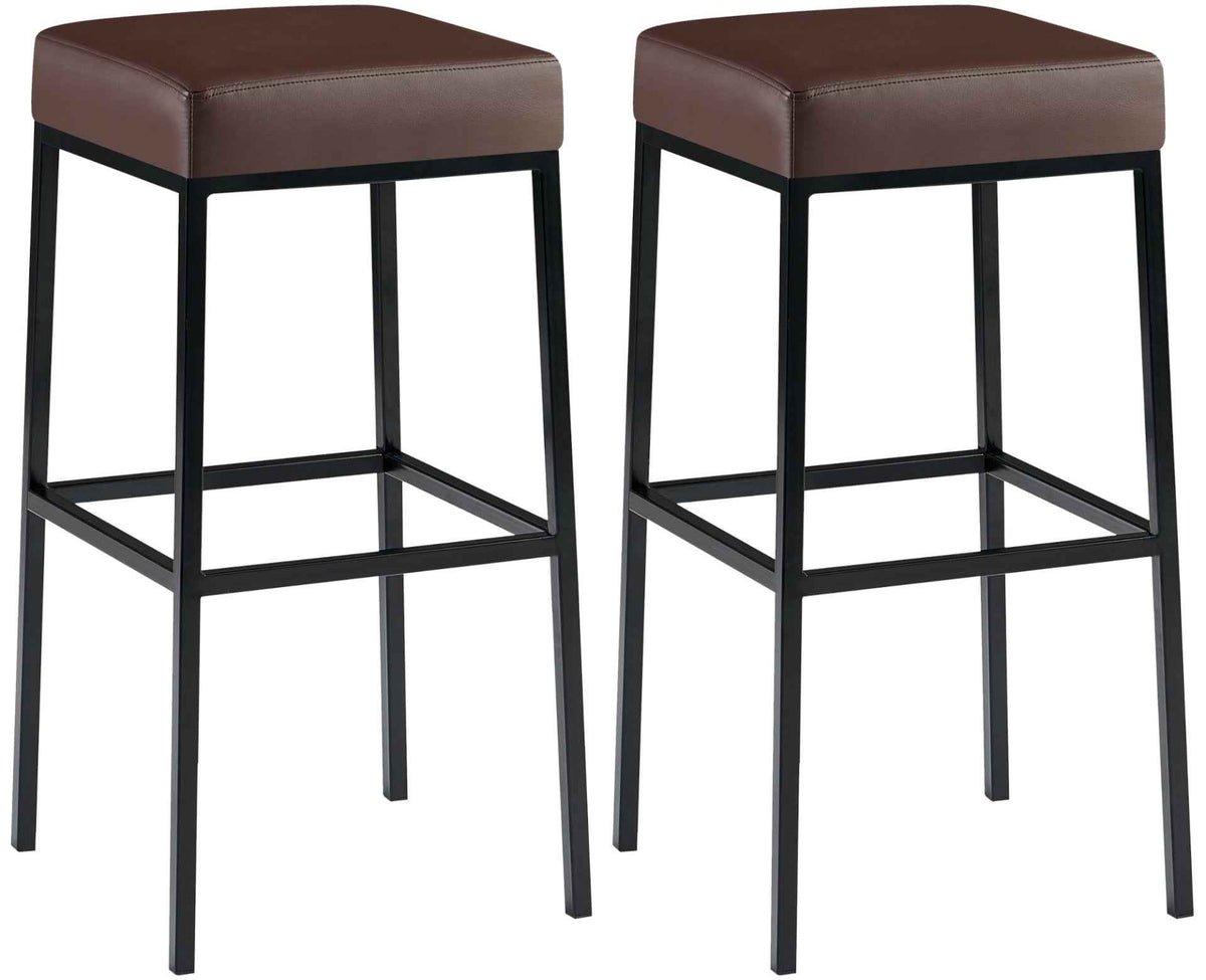 Set van 2 barkrukken Montreal 80 Kunstleer zwart,bruin braun
