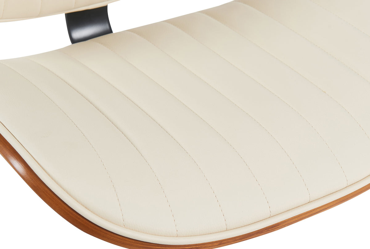 Barkruk Clawson kunstleer walnoot/creme,chroom walnuss/creme