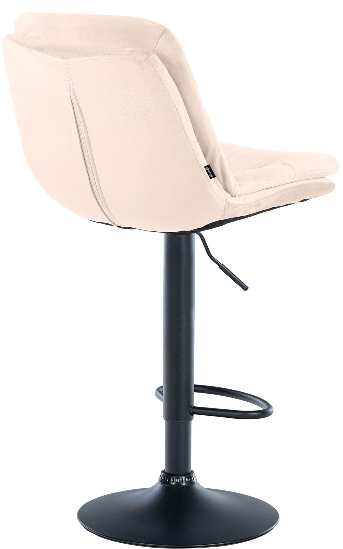 Barkruk Laurel fluweel creme,Metaal mat zwart creme