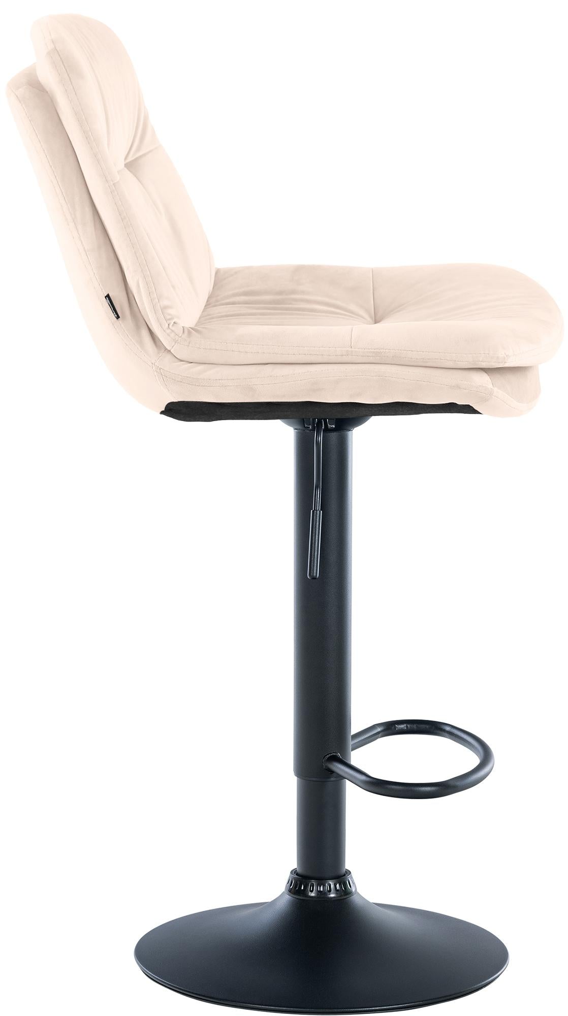 Barkruk Laurel fluweel creme,Metaal mat zwart creme