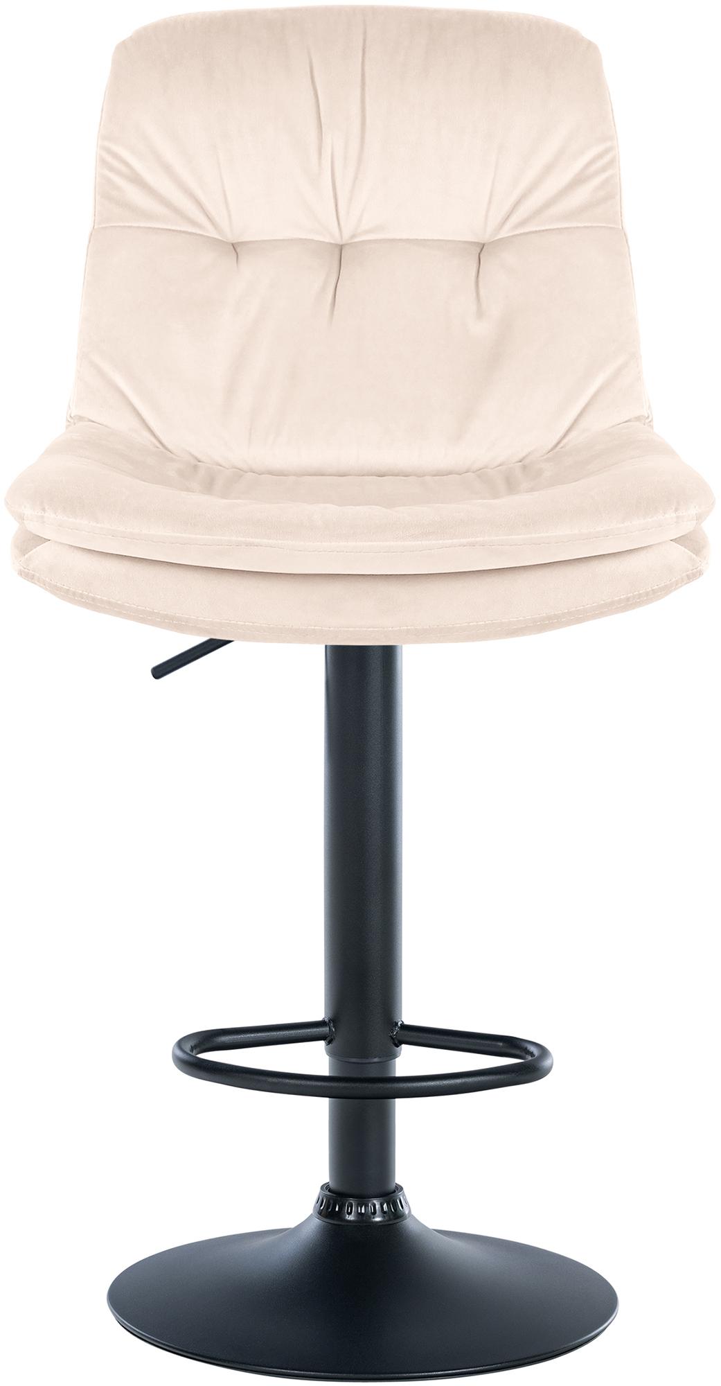 Barkruk Laurel fluweel creme,Metaal mat zwart creme