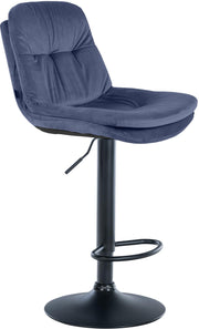 Barkruk Laurel fluweel blauw,Metaal mat zwart blau