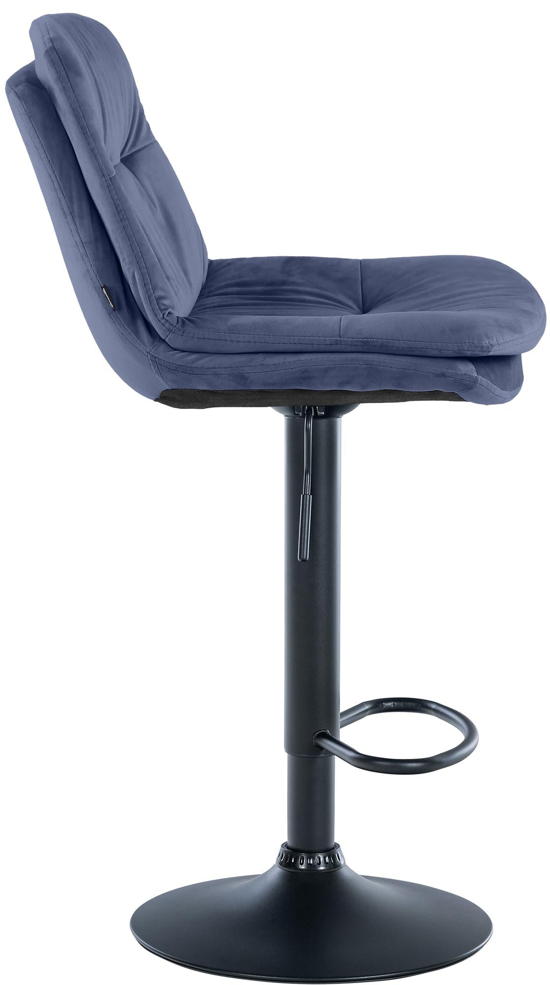 Barkruk Laurel fluweel blauw,Metaal mat zwart blau