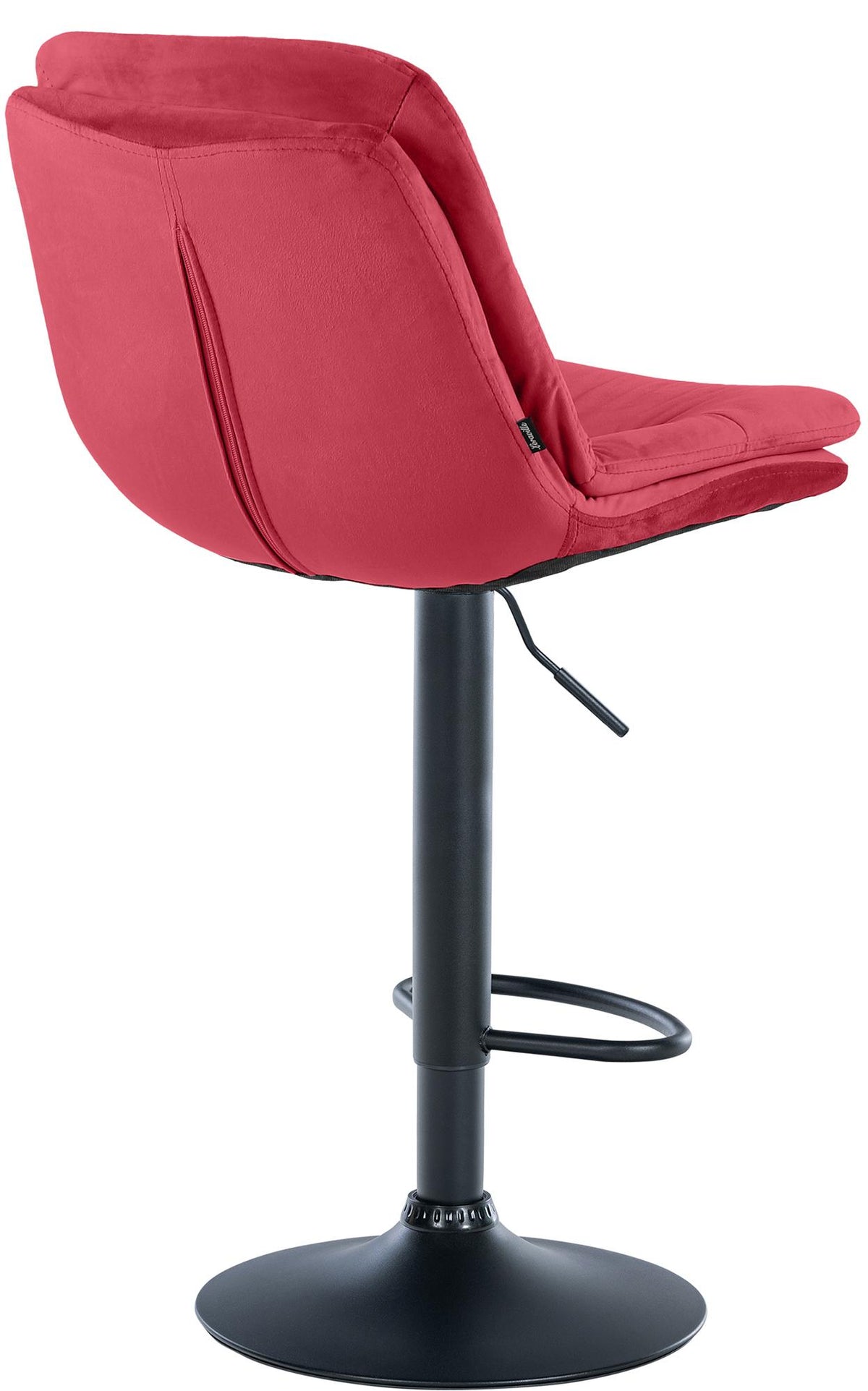 Barkruk Laurel fluweel rood,Metaal mat zwart rot