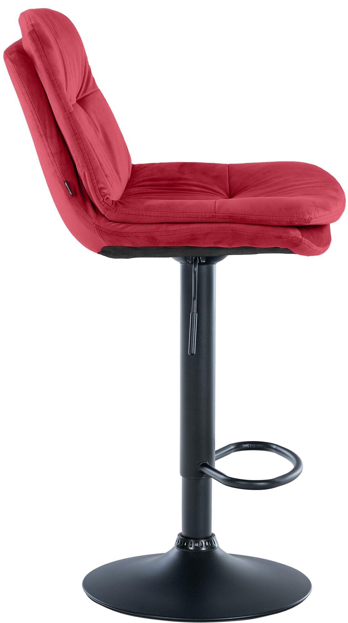 Barkruk Laurel fluweel rood,Metaal mat zwart rot