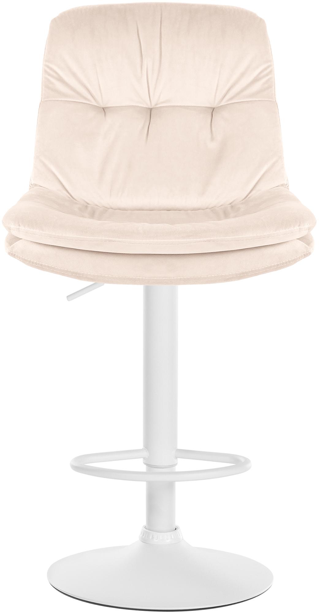 Barkruk Laurel fluweel creme,Metaal mat wit creme