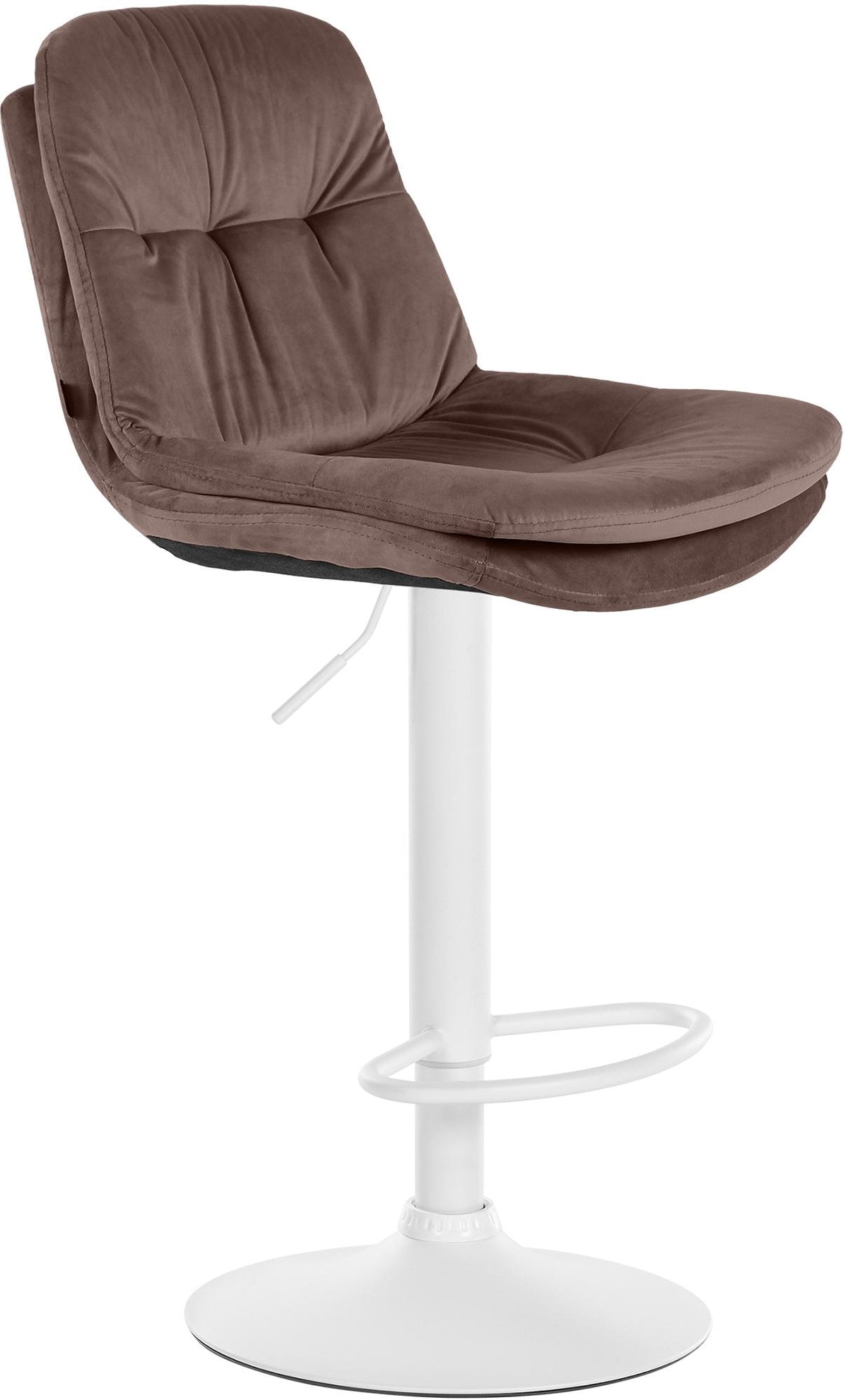 Barkruk Laurel fluweel bruin,Metaal mat wit braun