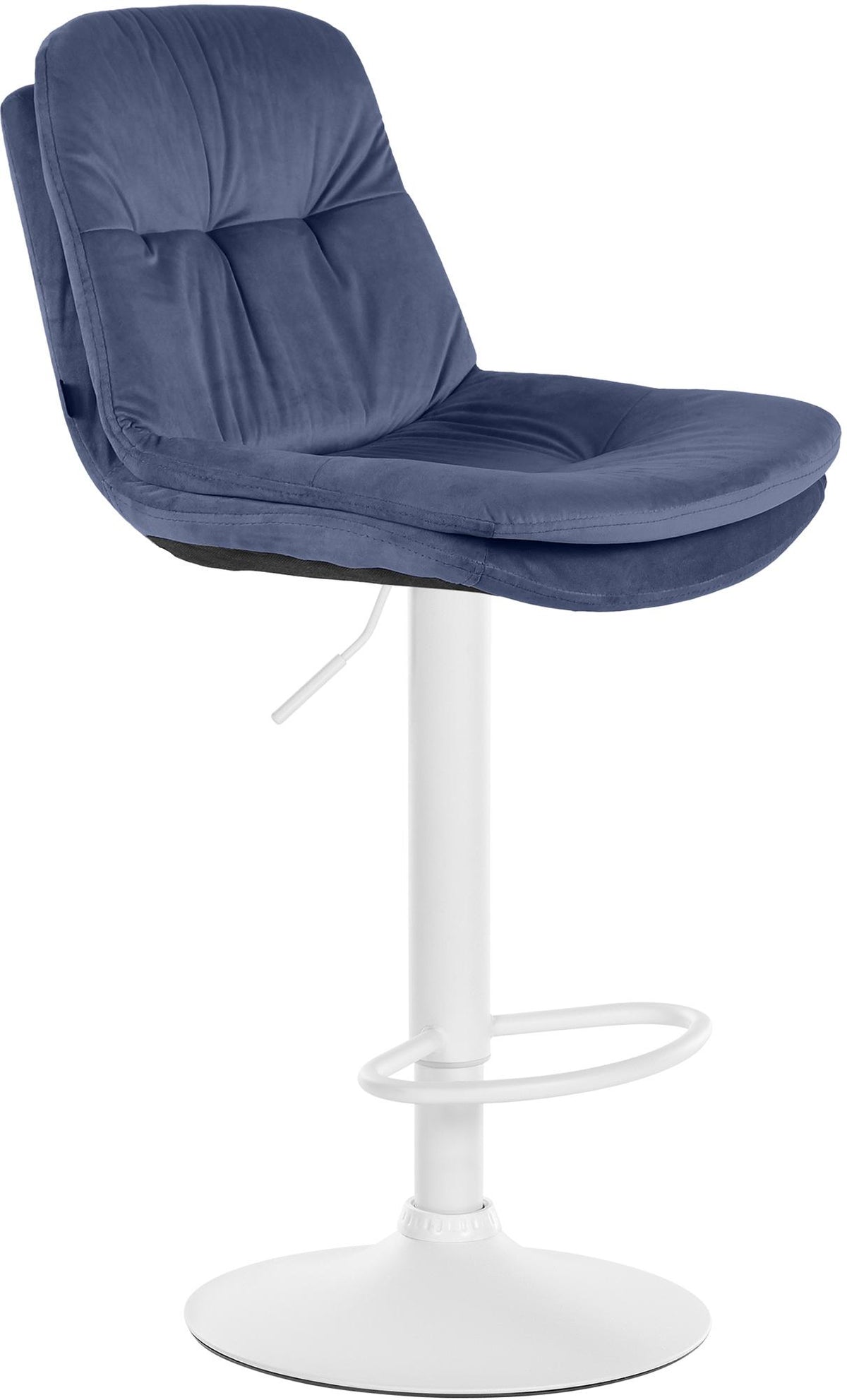 Barkruk Laurel fluweel blauw,Metaal mat wit blau