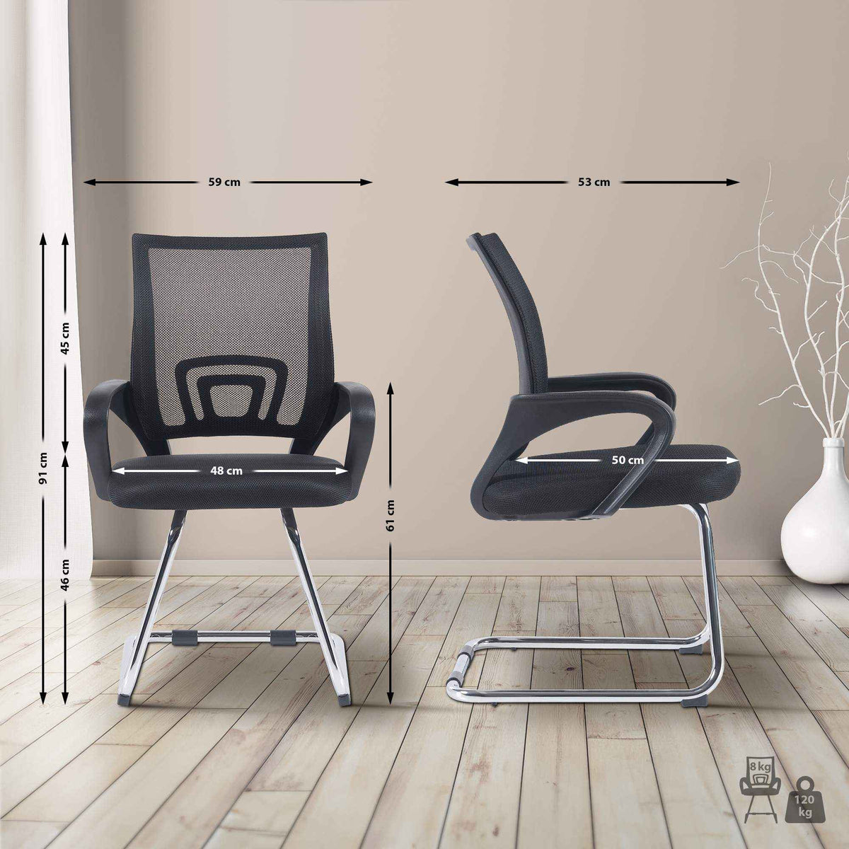 Set van 2 Eureka stoelen zwart schwarz