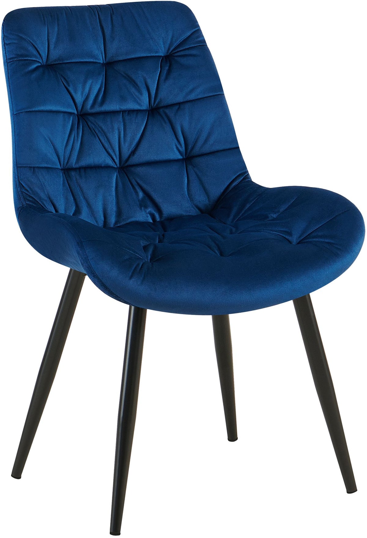 Eetkamerstoel Rossford fluweel donkerblauw dunkelblau