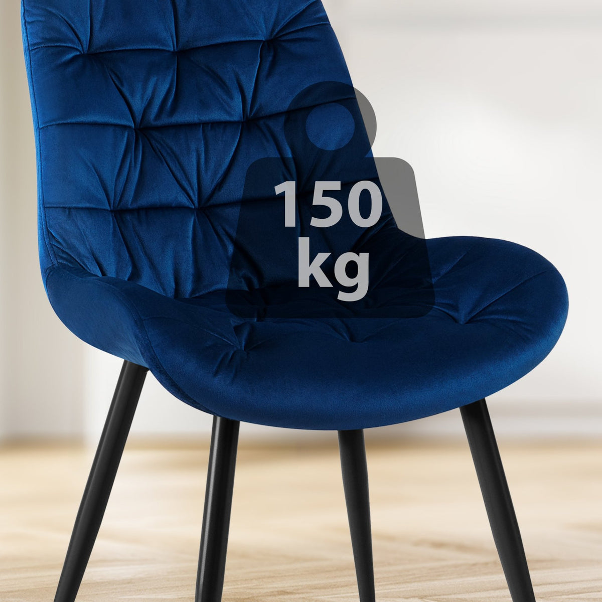 Eetkamerstoel Rossford fluweel donkerblauw dunkelblau