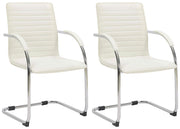 Set van 2 Eetkamerstoelen Tira kunstleer creme creme