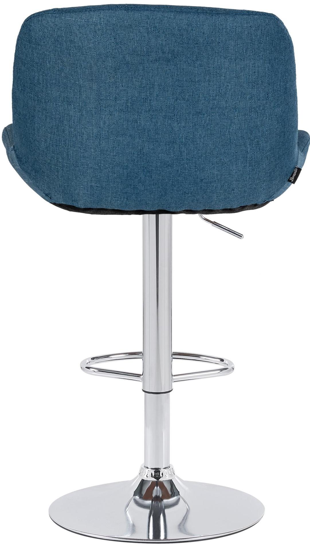 Barkruk Solon chroom frame blauw,Stof blau