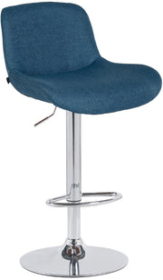 Barkruk Solon chroom frame blauw,Stof blau