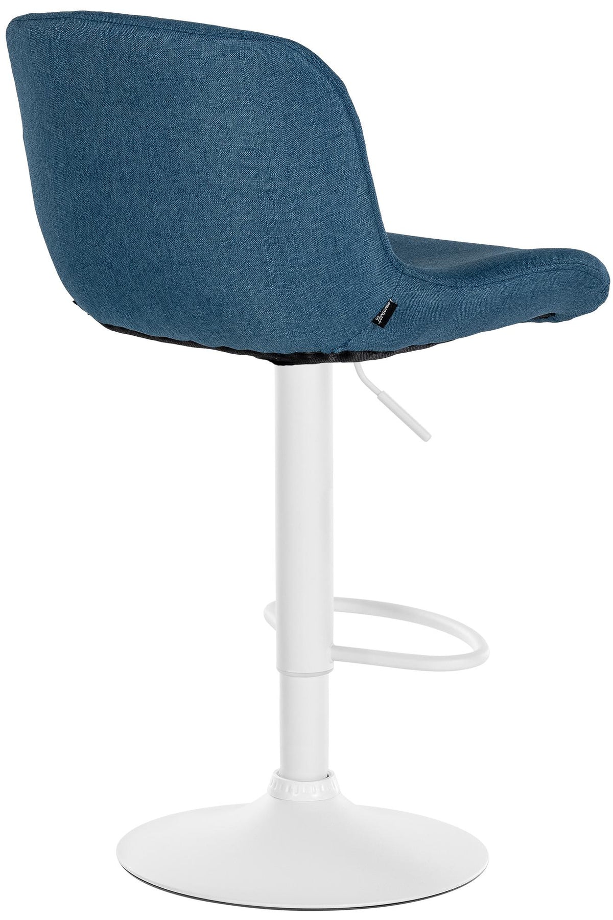 Barkruk Solon wit frame blauw,Stof blau