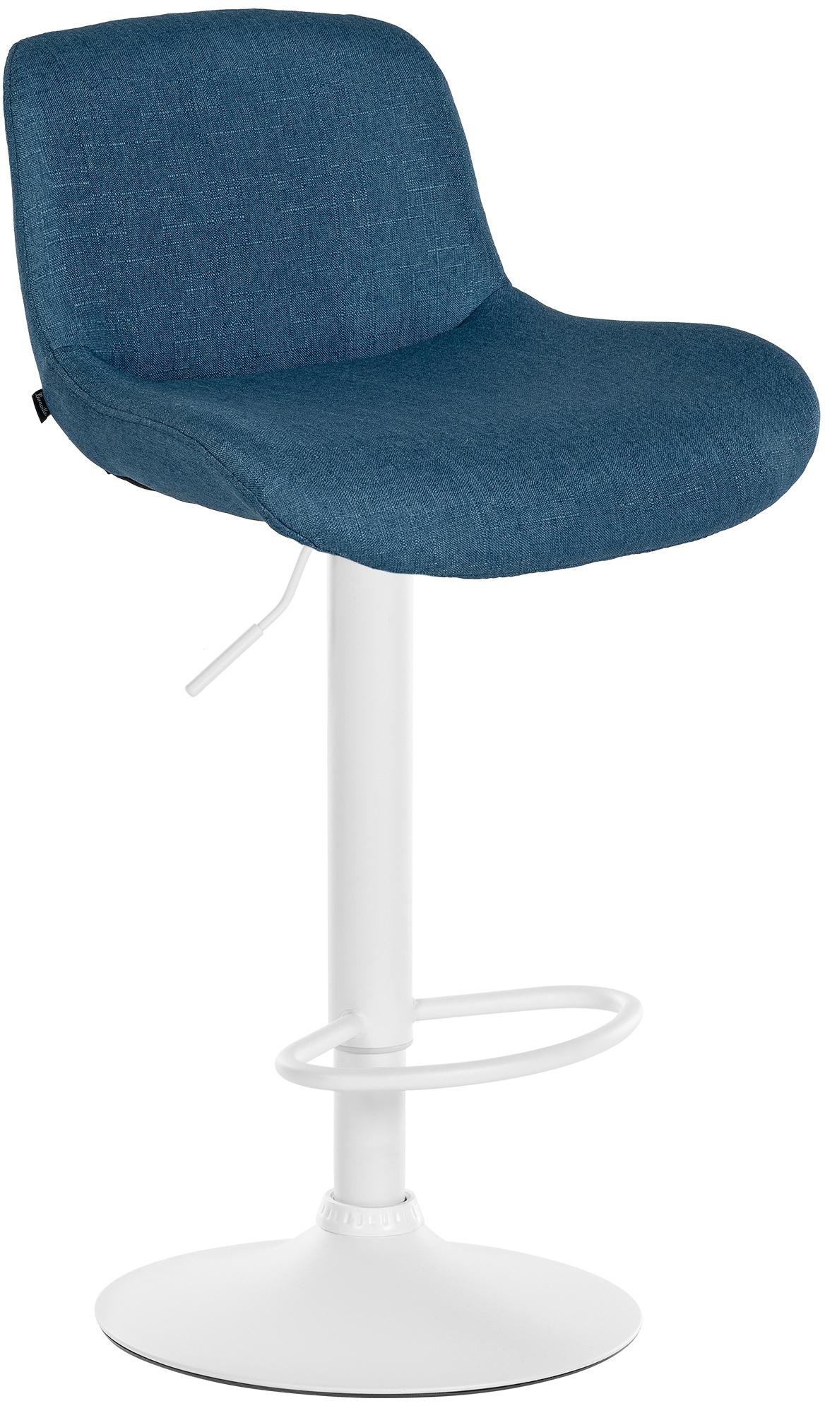 Barkruk Solon wit frame blauw,Stof blau